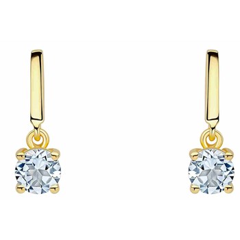 Gold-plated blue topaz earring in 925 sterling silver