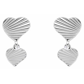 925 silver double hearts earring