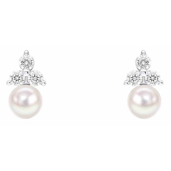 925 silver pearl and zirconium earring