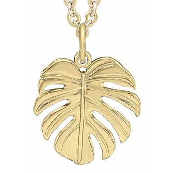 Gold-plated leaf necklace in 925 sterling silver
