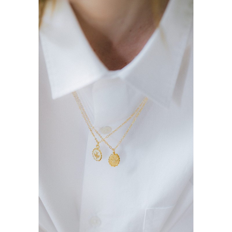 collier colombe plaqué argent - THÉMIS - vue 4
