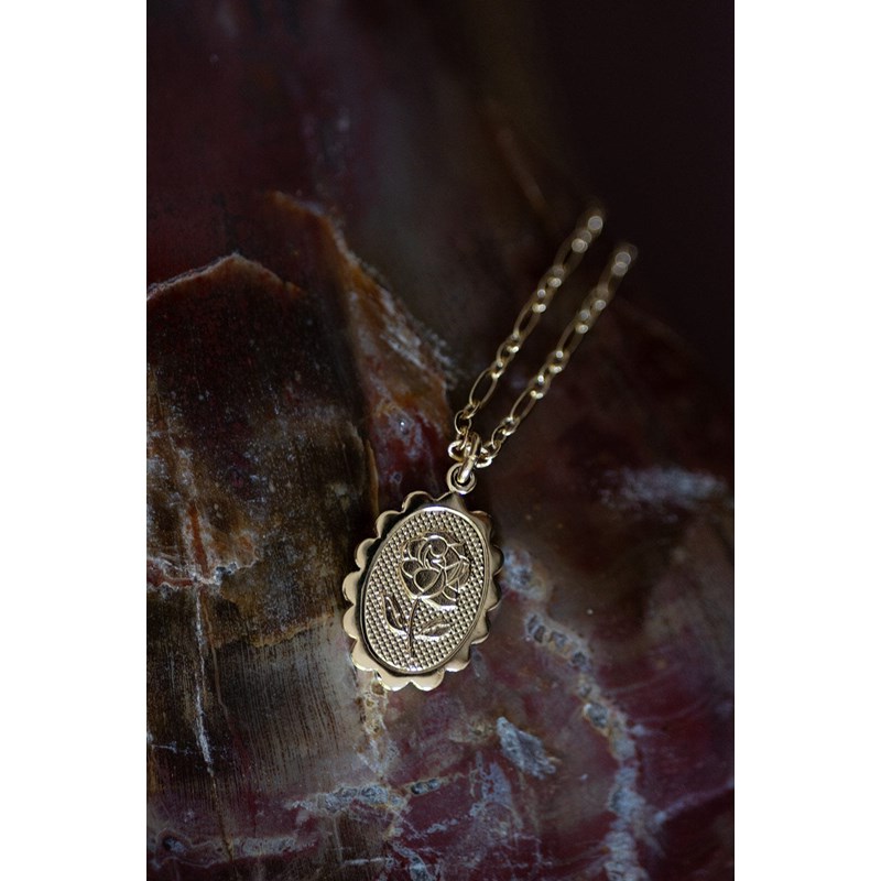collier fleur doré à l'or fin - THÉMIS - vue 2