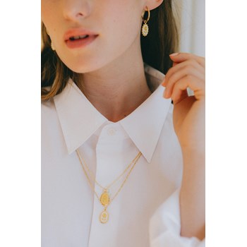 collier fleur plaqué argent - THÉMIS