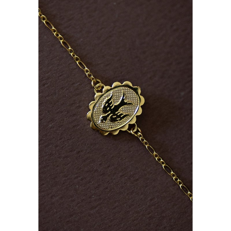 bracelet colombe doré à l'or fin - THÉMIS - vue 3