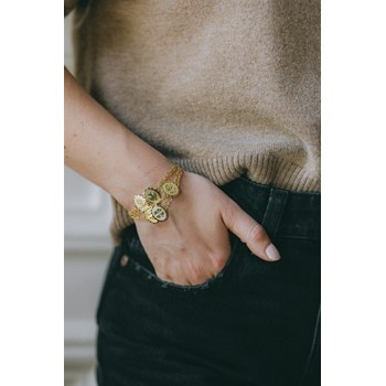 bracelet fleur doré à l'or fin - THÉMIS