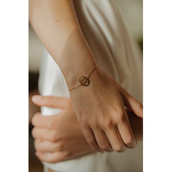 bracelet trèfle doré à l'or fin - THÉMIS