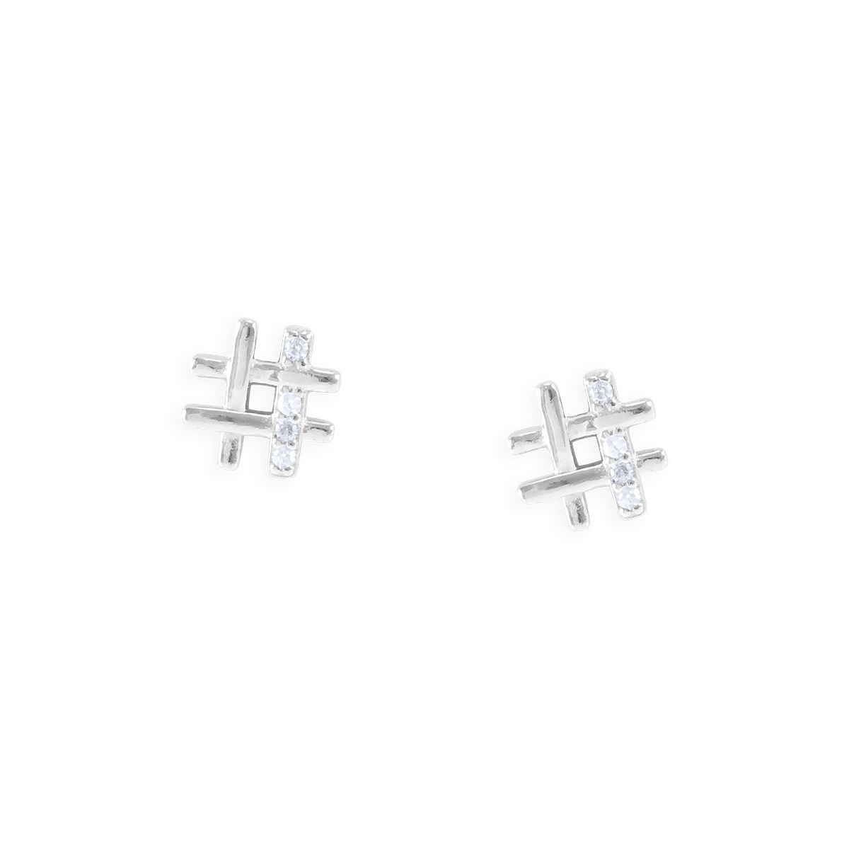 Boucles d'oreilles en argent 925 rhodié avec oxydes de zirconium