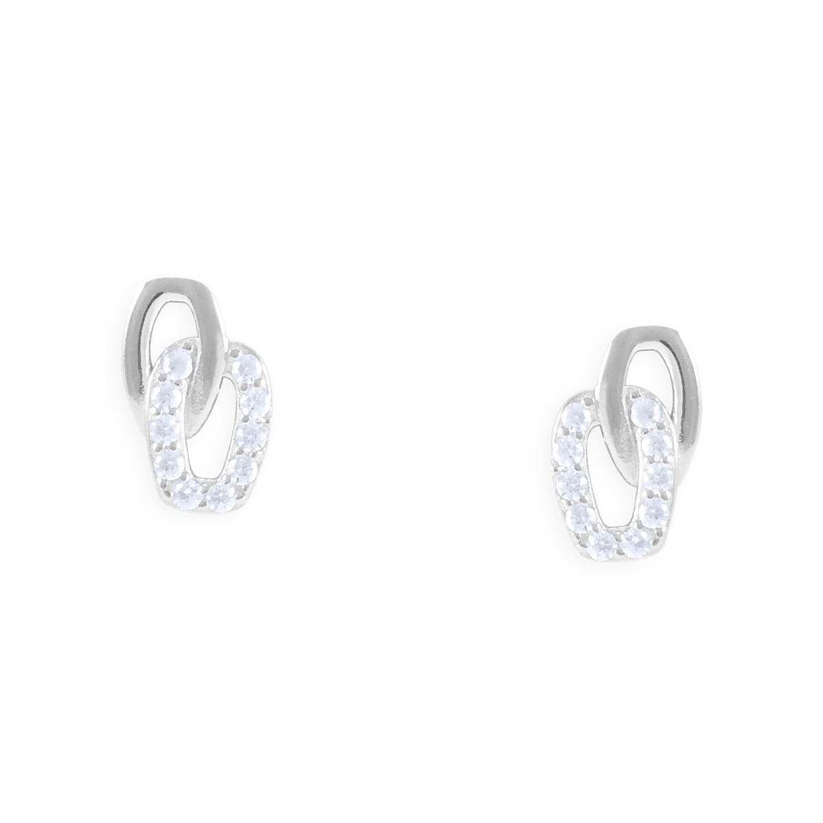 Boucles d'oreilles en argent 925 rhodié avec oxydes de zirconium