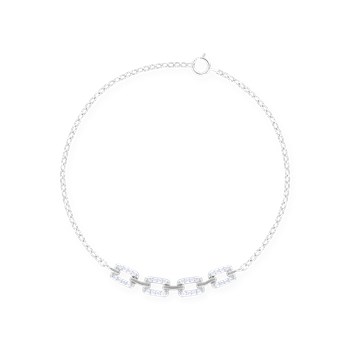 Bracelet en argent 925 rhodié avec oxydes de zirconium