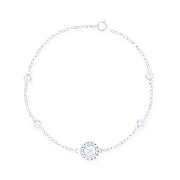 Bracelet en argent 925 rhodié avec oxydes de zirconium