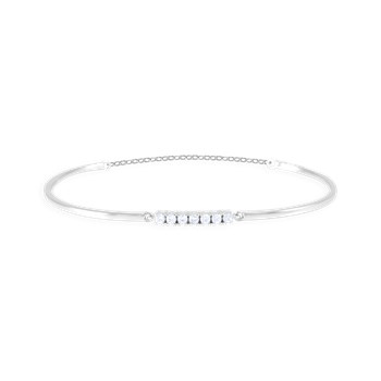 Bracelet jonc en argent 925 rhodié avec oxydes de zirconium