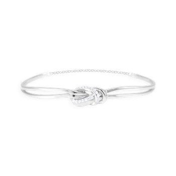 Bracelet jonc en argent 925 rhodié avec oxydes de zirconium