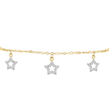 Bracelet étoiles plaqué or avec oxydes de zirconium