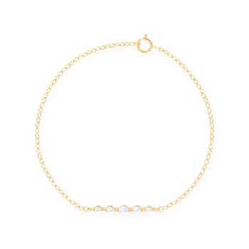 Bracelet plaqué or avec oxydes de zirconium