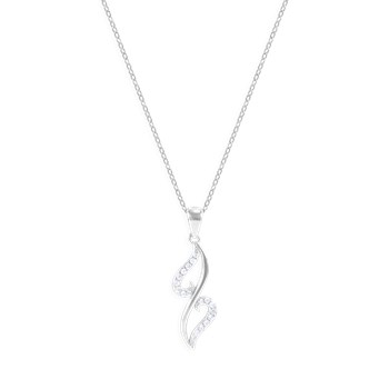 Collier en argent 925 rhodié avec oxydes de zirconium