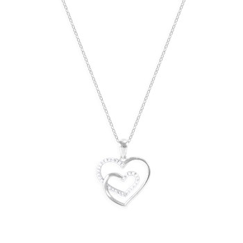 Collier en argent 925 rhodié avec oxydes de zirconium