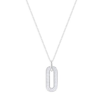 Collier en argent 925 rhodié avec oxydes de zirconium