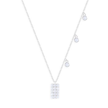 Collier en argent 925 rhodié avec oxydes de zirconium