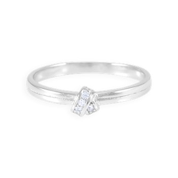 Ring in gerhodineerd 925 zilver met zirkoonoxiden