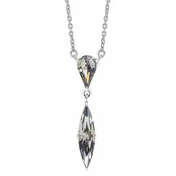 925 silver black crystal necklace