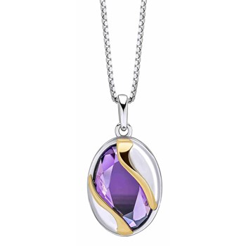 Gold-plated amethyst necklace in 925 sterling silver