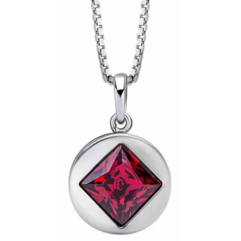 925 silver fuchsia crystal necklace