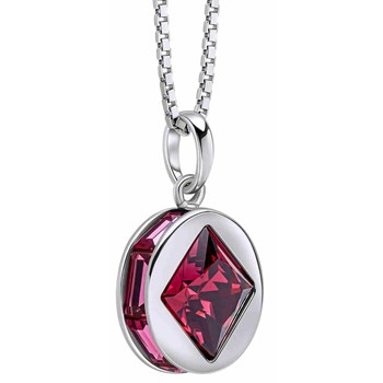 925 silver fuchsia crystal necklace