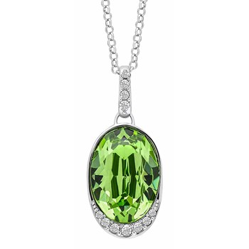 925 silver peridot crystal necklace