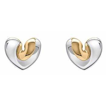Gold-plated heart earring in 925 sterling silver