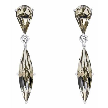 Black crystal earring in 925 sterling silver