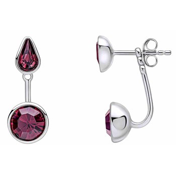 Violet crystal earring in 925 sterling silver