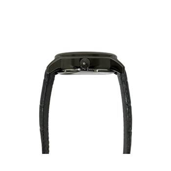 Montre homme - Bracelet cuir véritable gris - Mouvement automatique