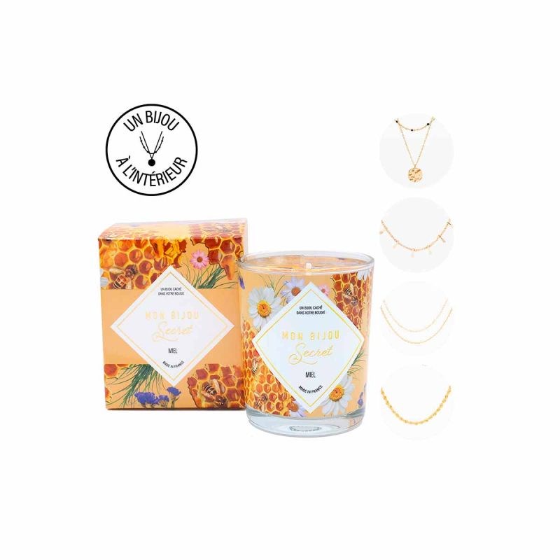 Bougie Bijou MIEL Collier doré - vue 2