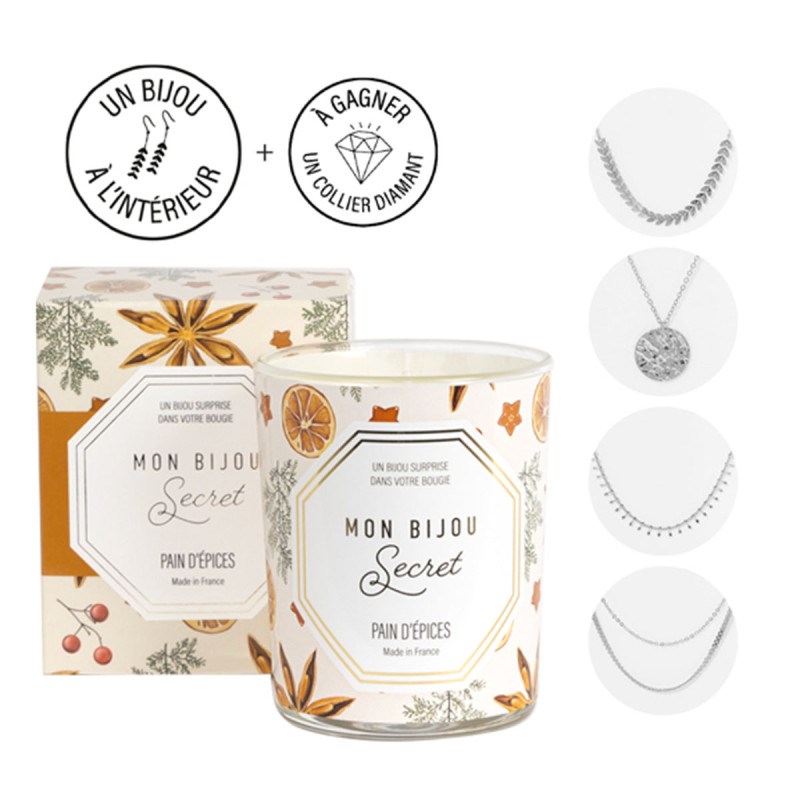 Bougie bijou PAIN D'EPICE Collier argenté - vue 2