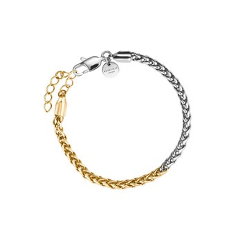 Bracelet Rosefield 'Duotone Herringbone Bracelet Gold' Acier doré  - JBDHG-J704