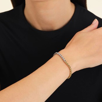 Bracelet Rosefield 'Duotone Herringbone Bracelet Gold' Acier doré  - JBDHG-J704