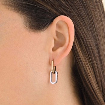 Earrings Rosefield 'Duotone Link Hoops Gold' Gold-plated steel - JEDLG-J712