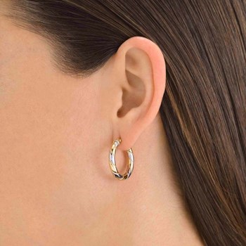 Boucles d'oreilles Rosefield 'Duotone Swirl Hoops Gold' Acier doré  - JEDSG-J711