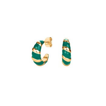 Boucles d'oreilles Rosefield 'Emerald Croissant Hoops Gold' Acier doré  - JEECG-J717