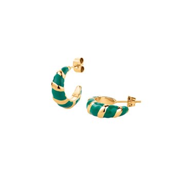 Boucles d'oreilles Rosefield 'Emerald Croissant Hoops Gold' Acier doré  - JEECG-J717