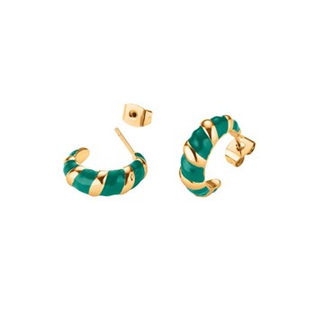Boucles d'oreilles Rosefield 'Emerald Croissant Hoops Gold' Acier doré  - JEECG-J717