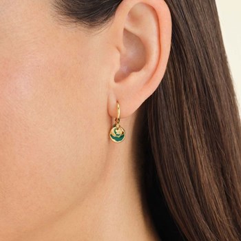 Boucles d'oreilles Rosefield 'Emerald Wavey Coin Hoops Gold' Acier doré  - JEEWG-J725