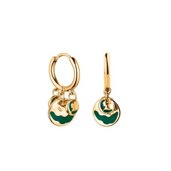 Boucles d'oreilles Rosefield 'Emerald Wavey Coin Hoops Gold' Acier doré  - JEEWG-J725