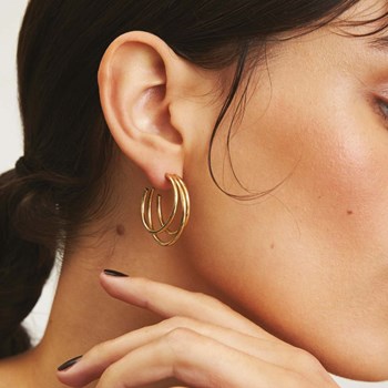 Boucles d'Oreilles Rosefield 'Triple Hoops Gold' - JETHG-J573