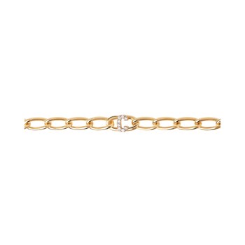 PDPAOLA Bracelet chaîne en argent plaqué or - Lettre C - PU01-540-U