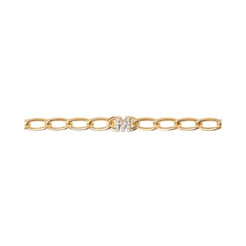 PDPAOLA Bracelet chaîne en argent plaqué or - Lettre M - PU01-550-U