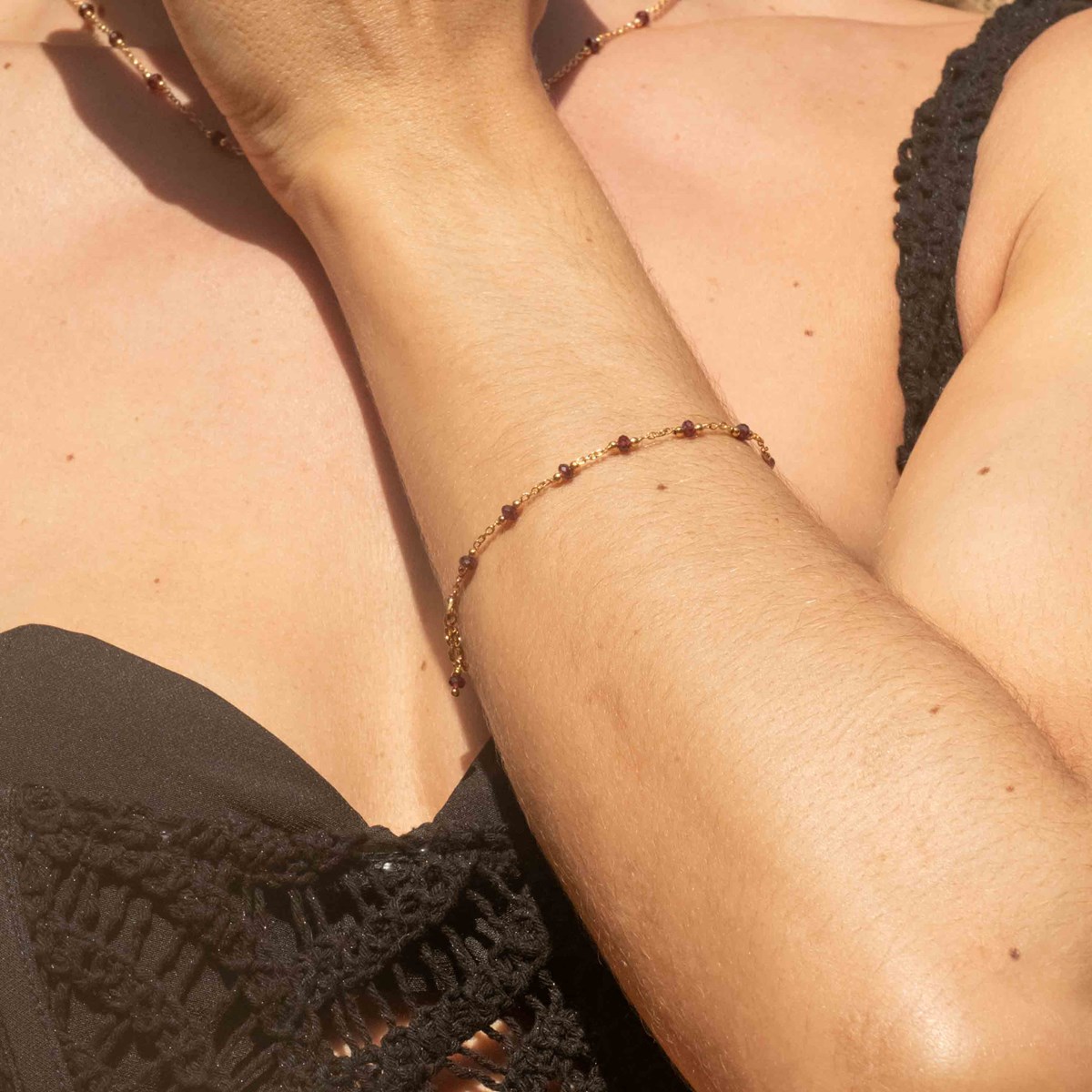 Bracelet Elyssa en pierres Grenat - vue 3