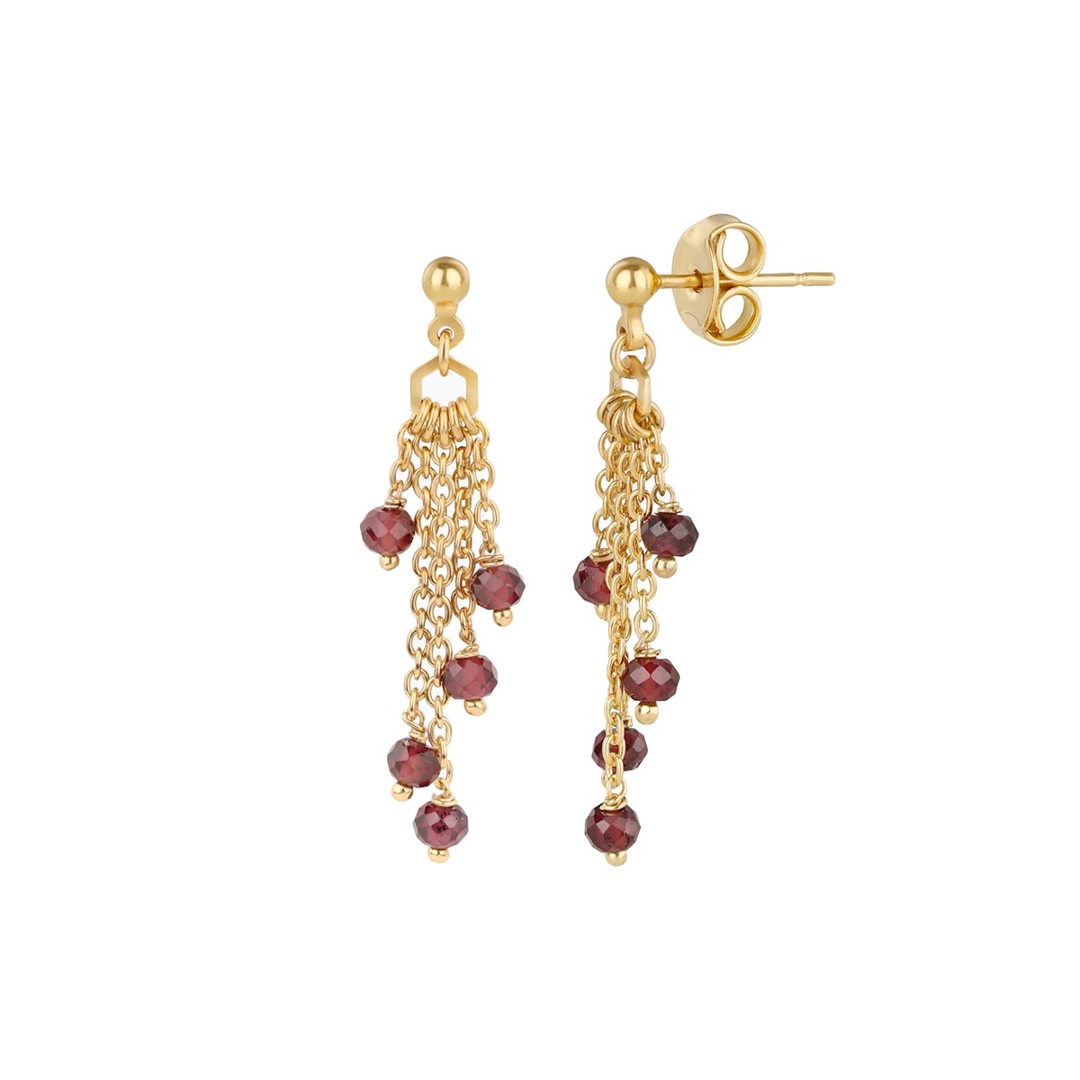 Boucles d'oreilles Elyssa en pierres Grenat - vue 5