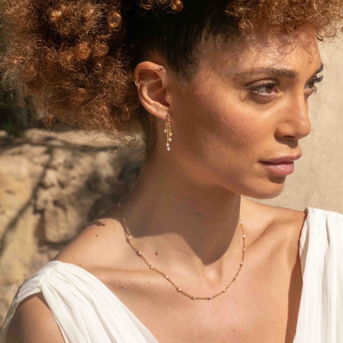 Boucles d'oreilles Elyssa en Pierres de Lune - vue 3