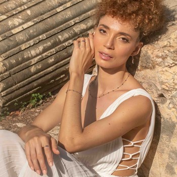 Elyssa ketting, armband en oorbellen in Lapis lazuli stenen